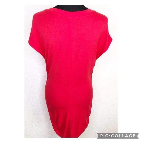 Cabi Whistle Tunic red scoop neck ruched side tunic top size Medium #5616 - Picture 16 of 16